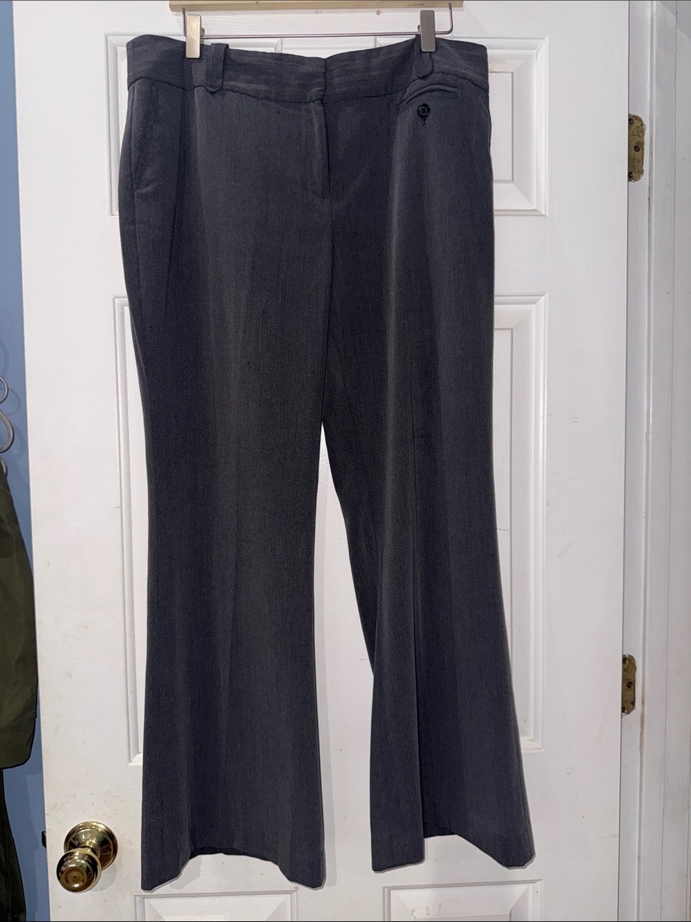 LOFT Charcoal Gray Wide Leg Trousers